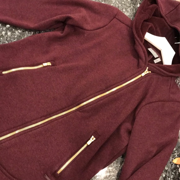 Athleta Sweaters - ATHLETA MAROON SWEATER HOODIE